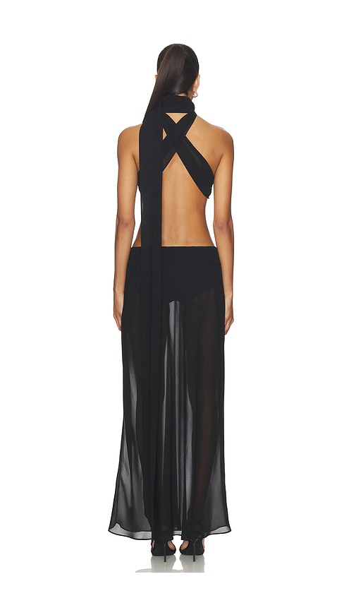  Guizio Kleid Low Back Chiffon In Black. Größe L. Also In Xl, Xxl. 
