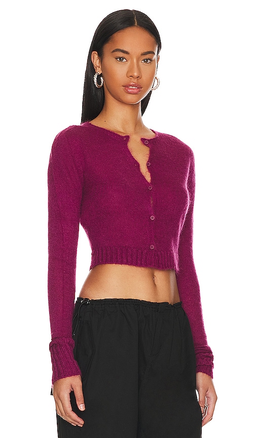 danielle guizio mohair ribbed cardigan