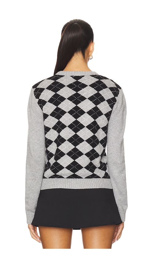  Guizio Relaxed Argyle Cardigan In Grey. Size S. Also In Xxs, Xs, M. 