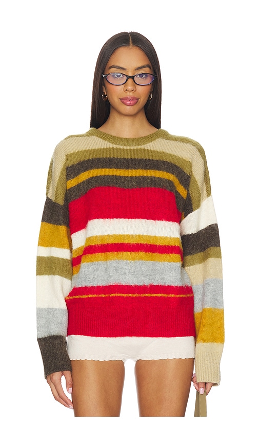 Guizio Oversized Stripe Jumper In Multi