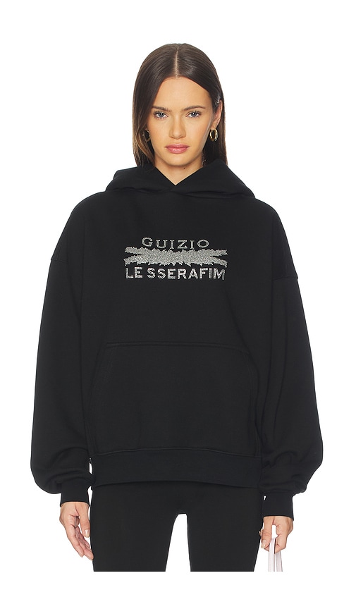 LE SSERAFIM フード付きクロップドスウェット 黒 LE SSERAFIM×epine Top and Bottom Sweatshirt Setup Color Black FREE