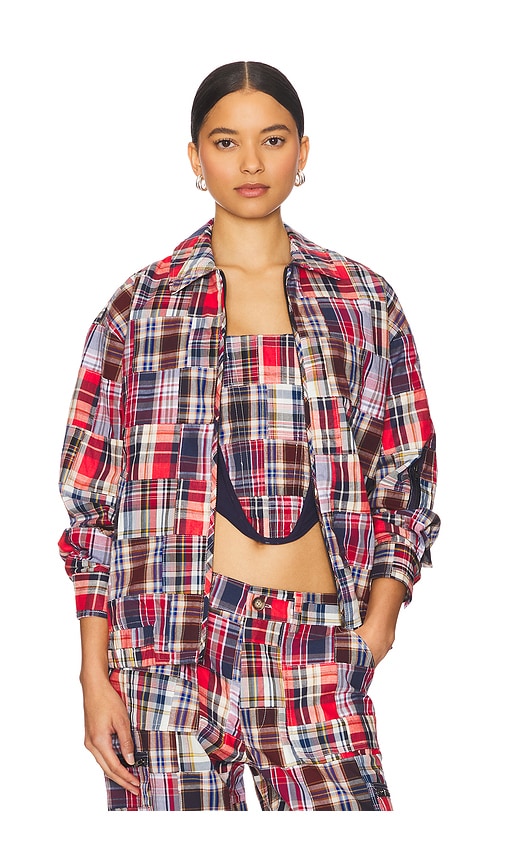 Kian Patchwork Bomber in Blue,Red. - size L (also in M, S, XL, XS, XXS) - GUIZIO - Modalova