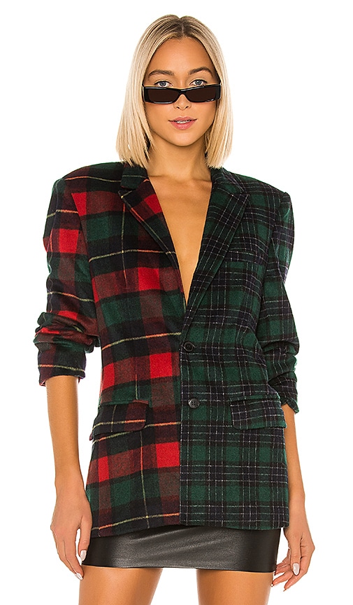 Wool Oversized Plaid Blazer