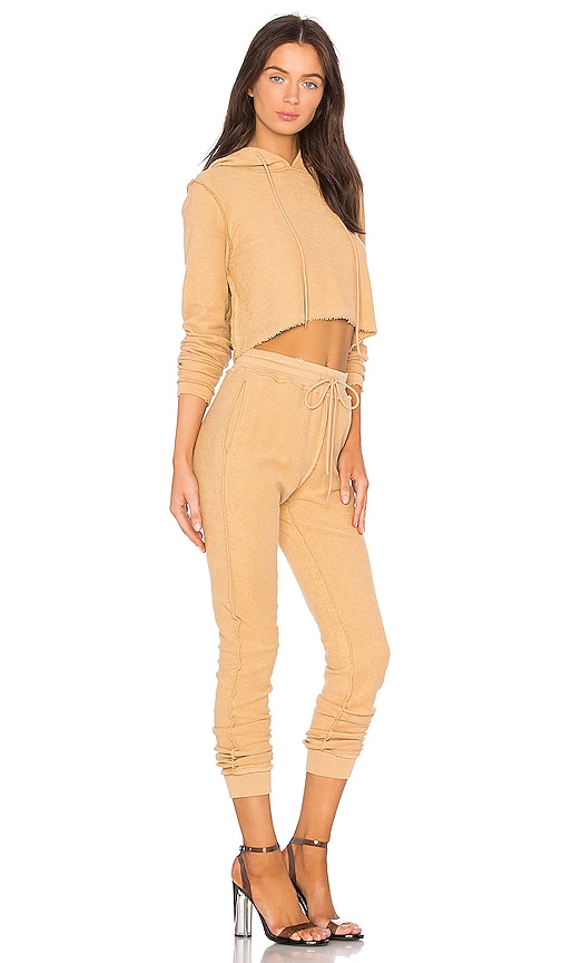 tan sweat suit