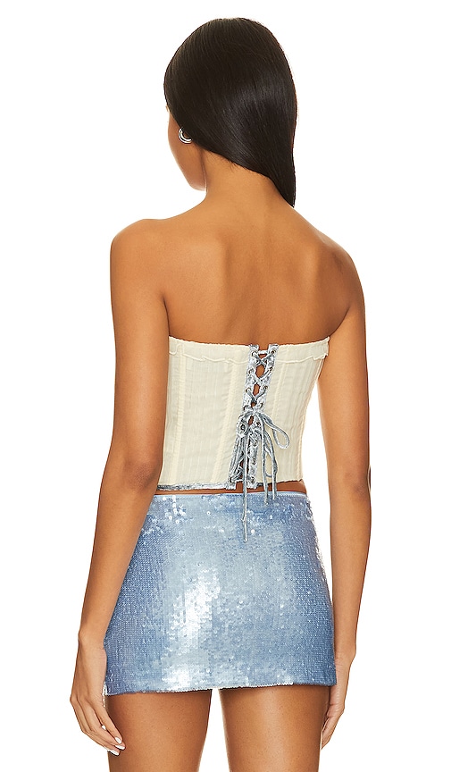  Guizio Pintuck Corset In Cream. Size S. Also In M. 