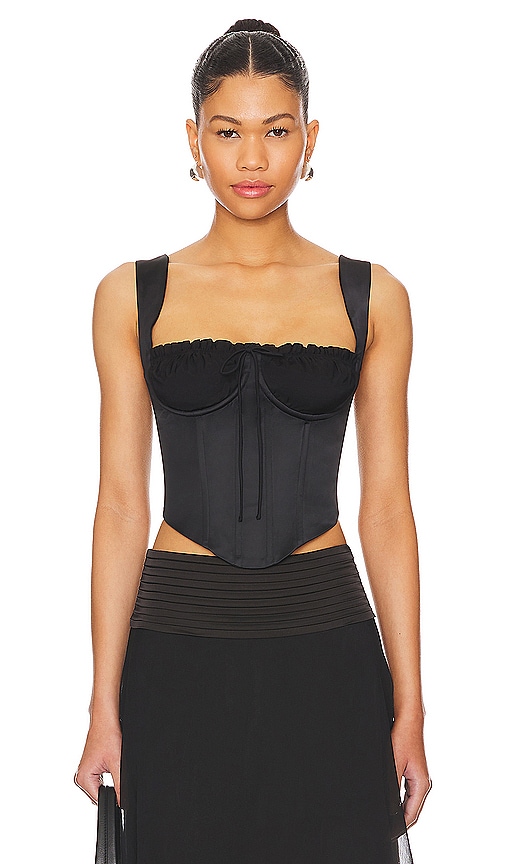 Plus Hook And Eye Ruched Cup Corset Top