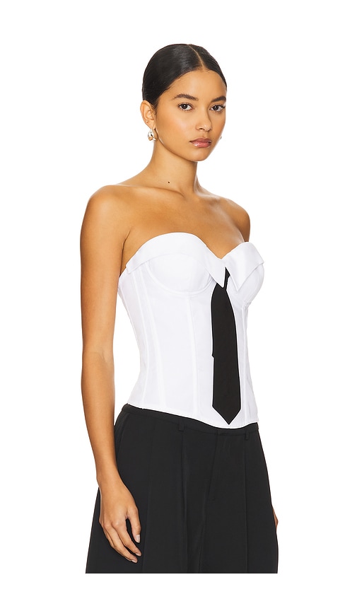 Guizio Chrys Pinstripe Corset In White