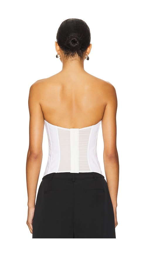  Guizio Chrys Pinstripe Corset In White. Size Xxs. Also In Xs. 