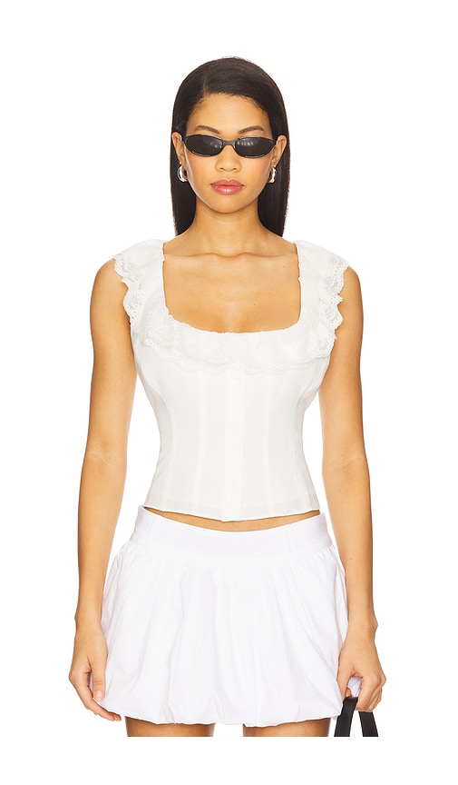 Paloma Lace Top in White. - size XXS (also in L, M, S, XL, XS)
