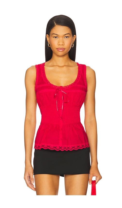 Guizio Lillie Pintuck Top In Red