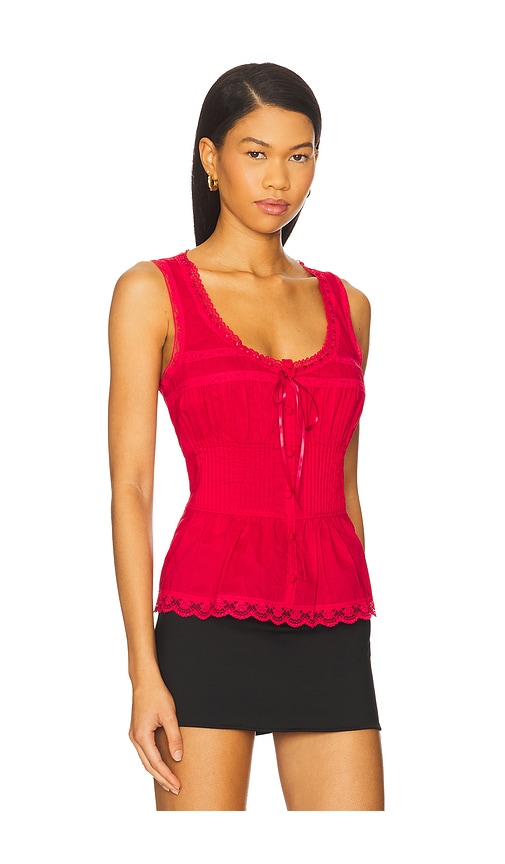 Guizio Lillie Pintuck Top In Red