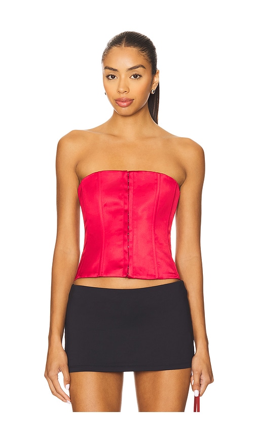 Satin Corset in Red. - size L (also in M, S, XL, XS, XXS) - GUIZIO - Modalova