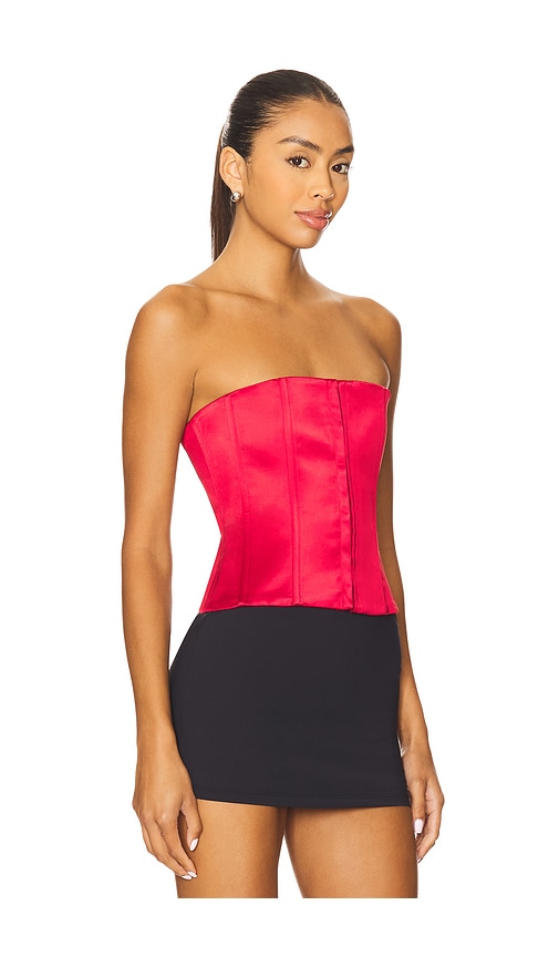 Guizio Satin Corset In Red