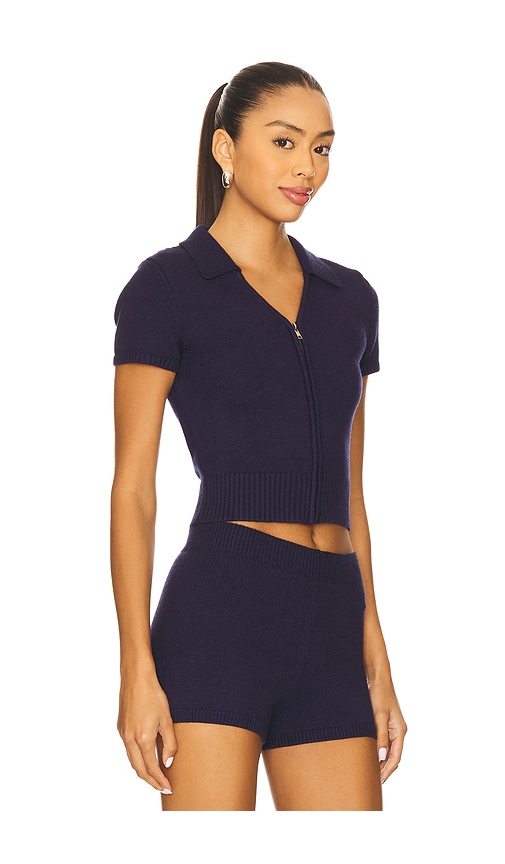 Guizio Calesia Zip Up Top In Blue