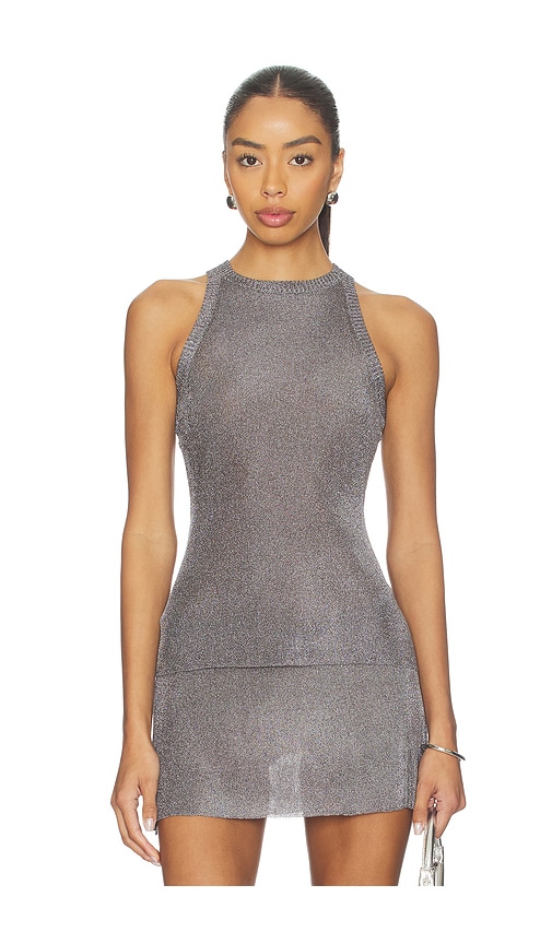 GUIZIO Millie Top en Metallic Silver Taille XS Also en XXS S M L XL 143 €