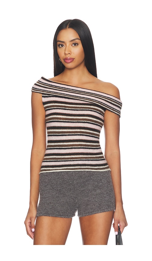 GUIZIO Mabel Off Shoulder Top in Pink. - size L (also in M, S, XL, XS)