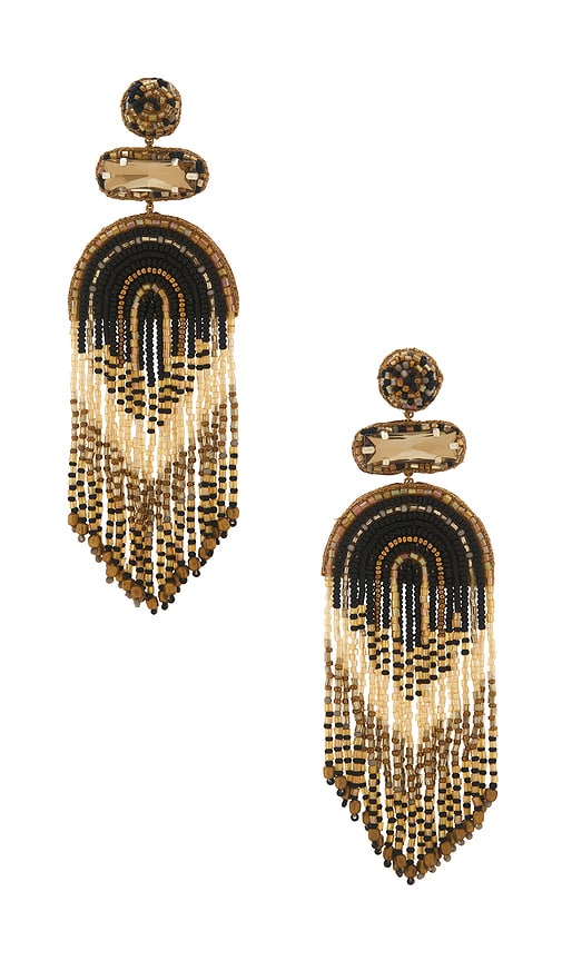 Deepa Gurnani Ishani Earrings in BlackMetallic Brronze 80$