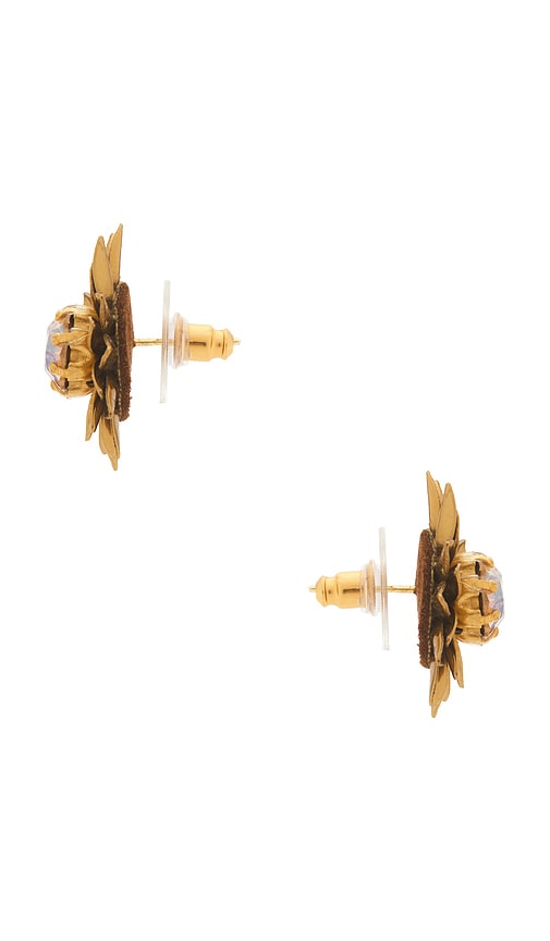  Deepa Gurnani Aretha Earrings In Metallic Gold. 
