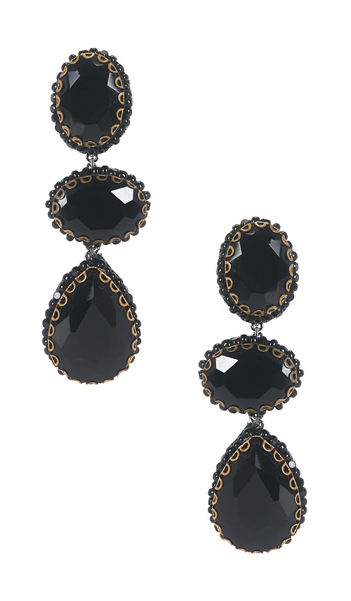 Deepa Gurnani Hadlee Earrings in Black.