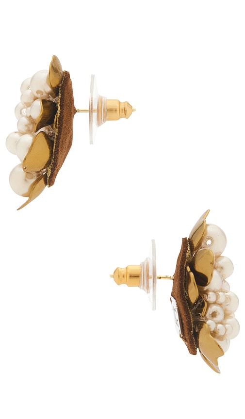  Deepa Gurnani Nea Earrings In Metallic Gold. 