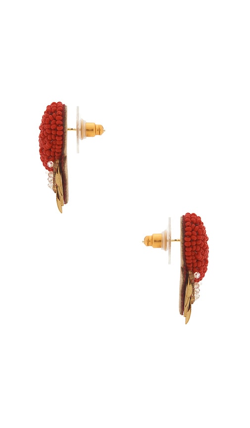  Deepa Gurnani Danika Earrings In Red,metallic Gold. 
