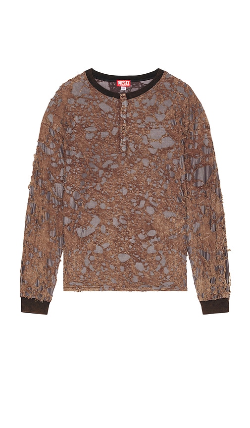 Diesel T-overt Long Sleeve Tee In Brown