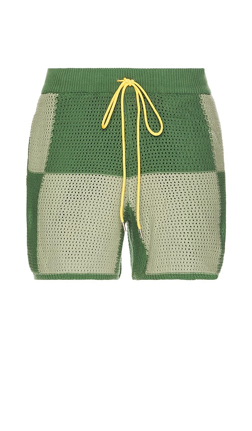 Checker Crochet Short in Sage. - size S (also in L)