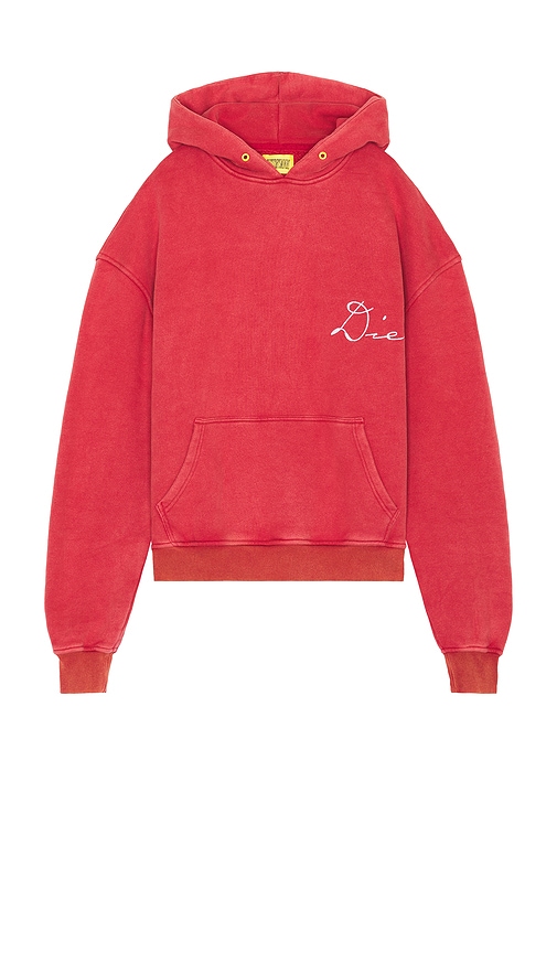 Diet Starts Monday Fleece Chainstitch Hoodie in Red