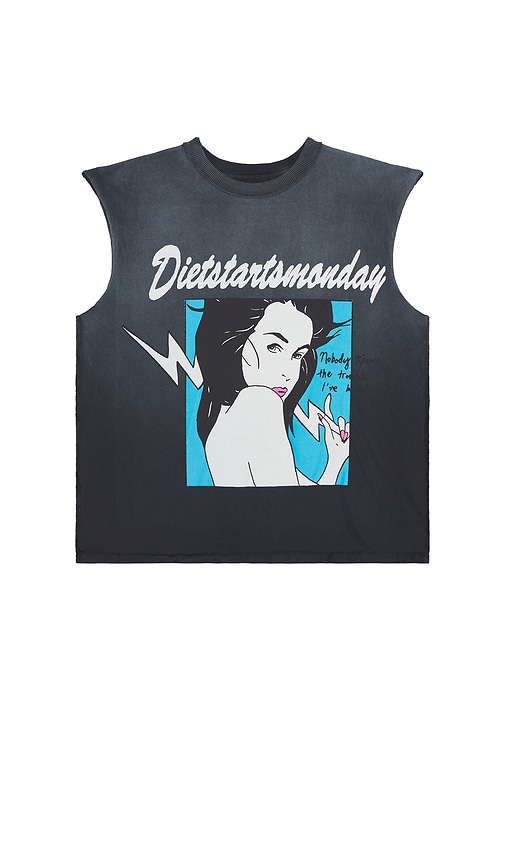 Trouble Cut Off Tee in Black. - size S (also in M)