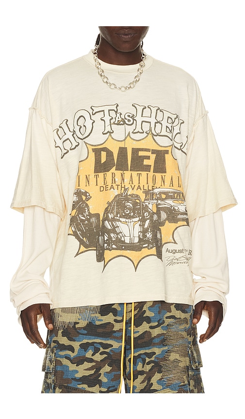 Diet Starts Monday Hot As Hell Layered Long Sleeve Tee - Women's Clothing