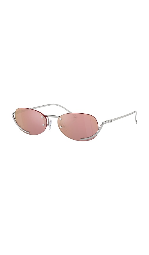 Diesel Oval Sunglasses In 粉色