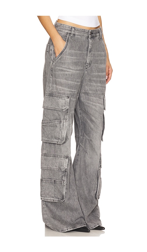 Diesel D-sire-cargo-d Grey Cargo Jeans With Low-rise Waist In Gray