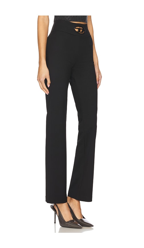 Diesel P-erseus Twill Pants With Metal Oval D Plaque In 黑色
