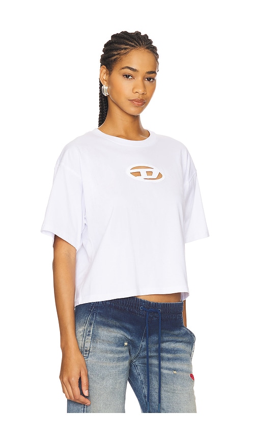 Diesel Crew Neck Short Sleeves Tops In White