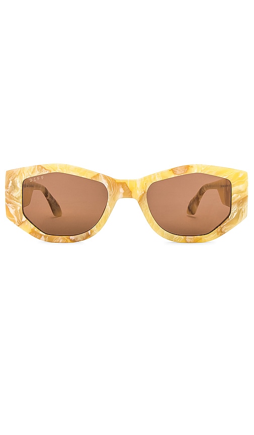 Diff Eyewear Zoe Sunglasses In Milk N Honey & Brown