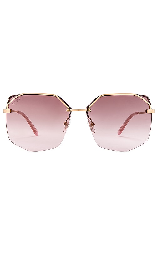 Diff Eyewear Bree In Brushed Gold & Taupe Rose Gradient