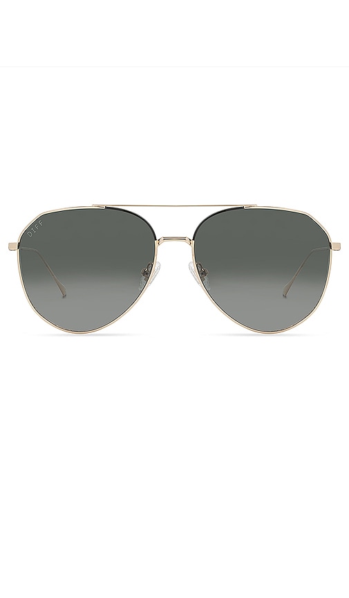 DIFF EYEWEAR Dash in Gold & G15 Gradient REVOLVE
