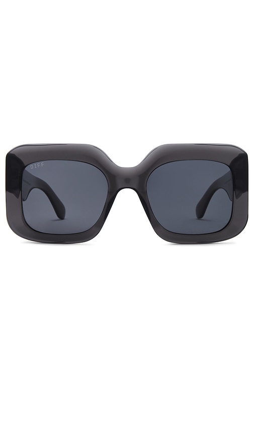 Shop Diff Eyewear Giada In Black Smoke & Grey Polarized