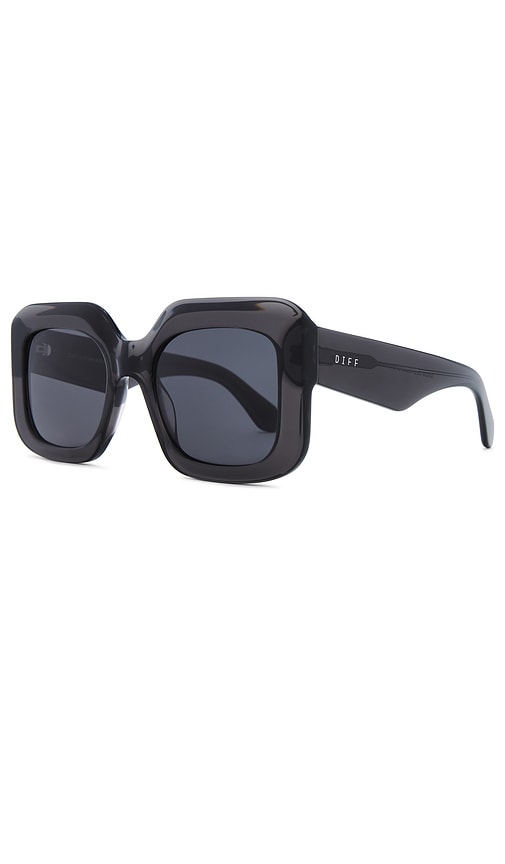 Shop Diff Eyewear Giada In Black Smoke & Grey Polarized