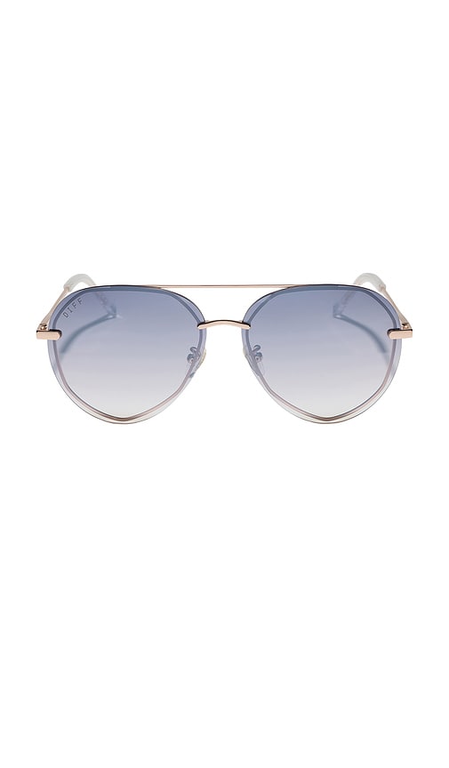 DIFF EYEWEAR Lenox Sunglasses in Metallic Gold.