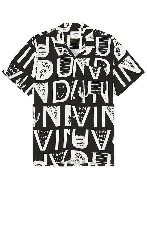 Duvin Design Cactus Button Up Shirt in Black | REVOLVE