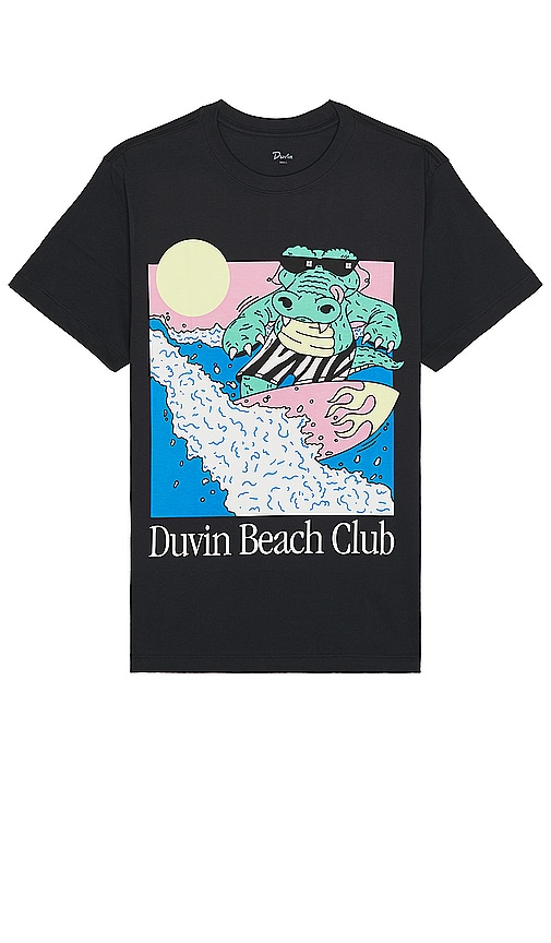 Shop Duvin Design Gator Surf Club Tee In 黑色