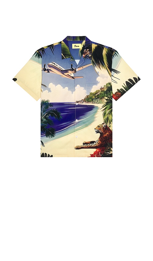 Beach Landing Buttonup Shirt in Blue. - size XL/1X (also in L, M, S)