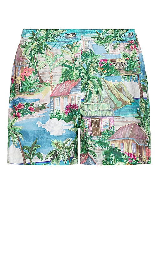 Shop Duvin Design Vacation Daze Swim Short In 碎花