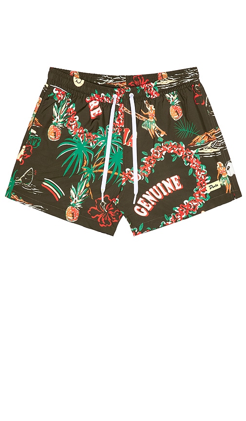 Palm Swim Short in Brown. - size XL/1X (also in L, M)