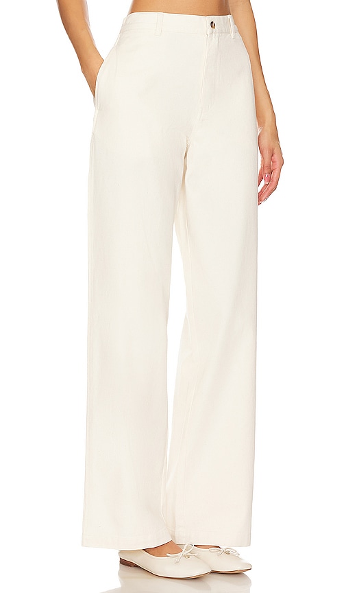 Shop Denimist Flat Front Wide Leg Chino In Natural