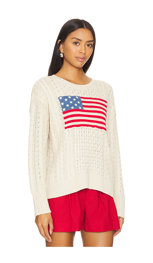 Shop Denimist American Flag Easy Cable Sweater In 오트밀