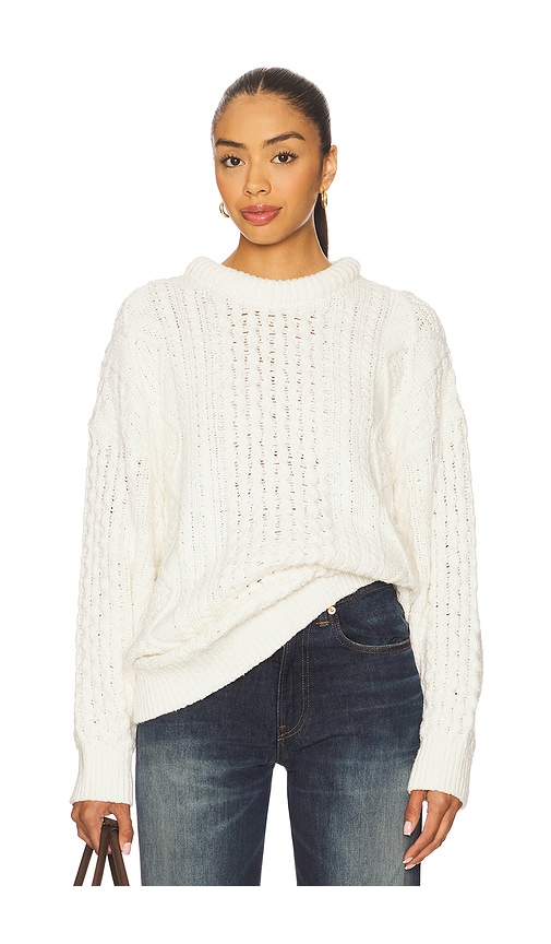 Denimist Oversized Aran Sweater In White
