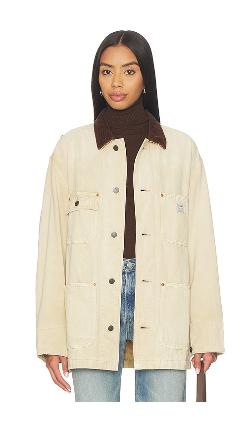 Denimist Oversized Chore Jacket in Light Khaki | REVOLVE