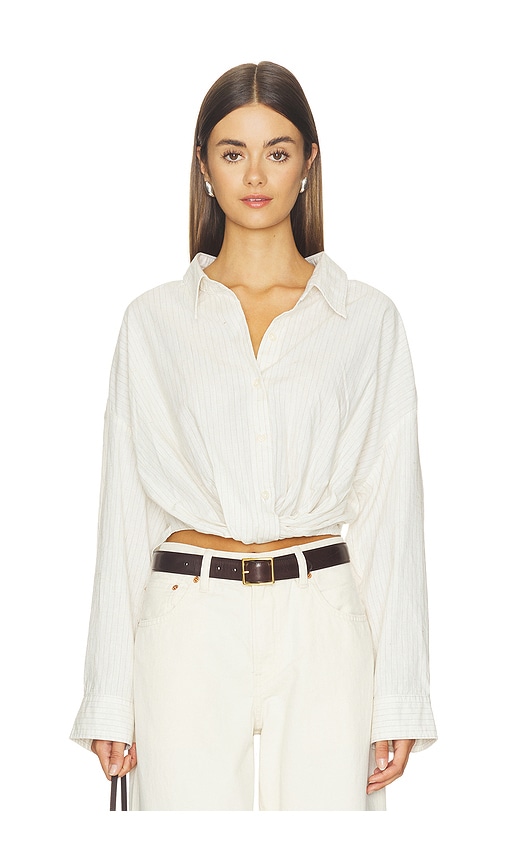 Denimist Twisted Front Shirt in Ivory. - size M (also in XL)